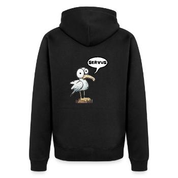servus seagull North Sea Baltic Sea mood seagull - Unisex Premium Organic Zip Hoodie - black - Back - Nico (187cm)
