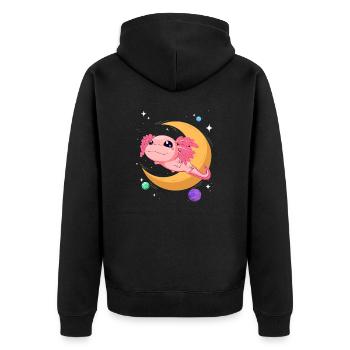 Mignon Espace Axolotl Kawaii Pastel Goth - Veste à capuche bio Premium Unisexe - noir - Dos - Nico (187cm)