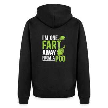 fart farting farting farting - Unisex Premium Organic Zip Hoodie - black - Back - Nico (187cm)