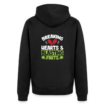 fart farting farting farting - Unisex Premium Organic Zip Hoodie - black - Back - Nico (187cm)