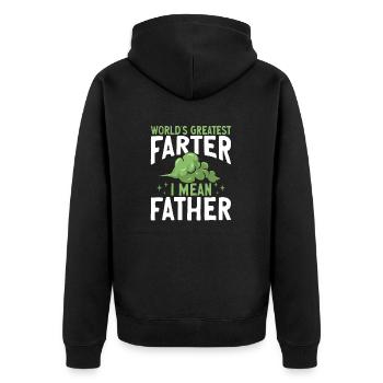 fart farting farting farting - Unisex Premium Organic Zip Hoodie - black - Back - Nico (187cm)