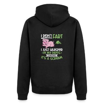 fart farting farting farting - Unisex Premium Organic Zip Hoodie - black - Back - Nico (187cm)