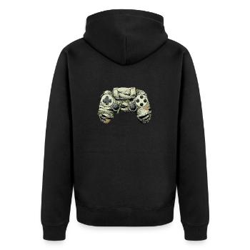 Halloween Zombie Game Controllers Mummy - Unisex Premium Bio Zip Hoodie - Schwarz - Hinten - Nico (187cm)