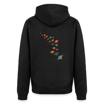 Manta Ray Endangered Animals Ocean Scuba Diving - Unisex Premium Organic Zip Hoodie - black - Back - Nico (187cm)