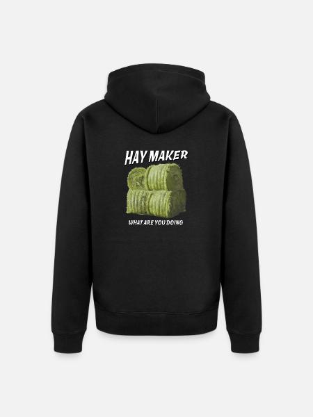 HAY MAKER - Unisex Premium Organic Zip Hoodie - black