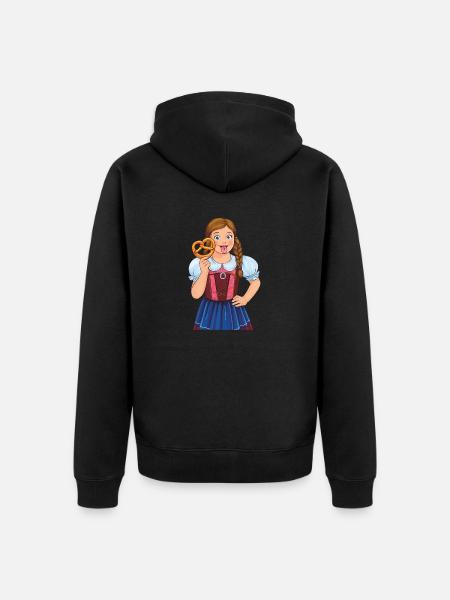 FILLES DIRNDL BRETZEL - Veste à capuche bio Premium Unisexe - noir