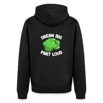 fart farting farting farting - Unisex Premium Organic Zip Hoodie - black - Back - Nico (187cm)