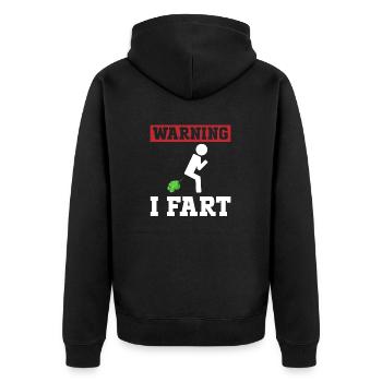 fart farting farting farting - Unisex Premium Organic Zip Hoodie - black - Back - Nico (187cm)