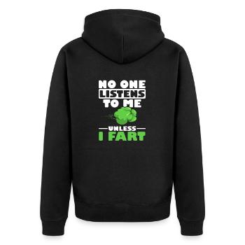 fart farting farting farting - Unisex Premium Organic Zip Hoodie - black - Back - Nico (187cm)