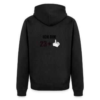 24 Geburtstag - Unisex Premium Bio Zip Hoodie - Schwarz - Hinten - Nico (187cm)
