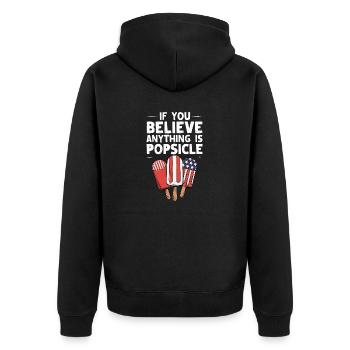 Alles ist Eis am Stiel USA Lustiges Eis mit amerikanischer Flagge - Unisex Premium Bio Zip Hoodie - Schwarz - Hinten - Nico (187cm)