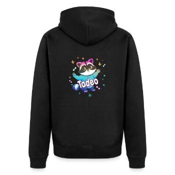 TADEO - Beau nom de garçon avec un raton laveur mignon - Veste à capuche bio Premium Unisexe - noir - Dos - Nico (187cm)