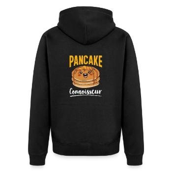 Pancake Frühstück Pfannkuchen - Unisex Premium Bio Zip Hoodie - Schwarz - Hinten - Nico (187cm)