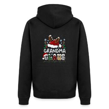 Grandma Claus Xmas Santa Hat Christmas - Unisex Premium Bio Zip Hoodie - Schwarz - Hinten - Nico (187cm)