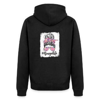 Bingo Life Messy Bun Drôle Loterie Jeux de hasard Bingo - Veste à capuche bio Premium Unisexe - noir - Dos - Nico (187cm)