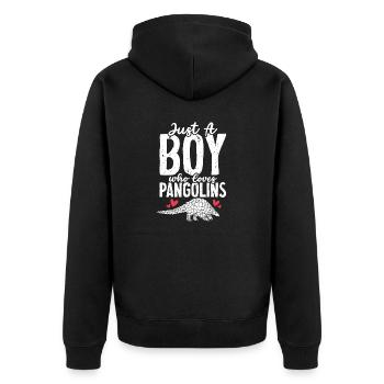 Juste un garçon qui aime les pangolins Fourmilier Pangolin - Veste à capuche bio Premium Unisexe - noir - Dos - Nico (187cm)