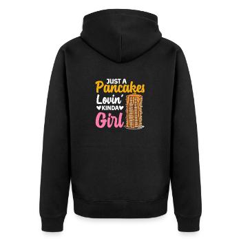 Pancake Breakfast Pancakes - Unisex Premium Organic Zip Hoodie - black - Back - Nico (187cm)