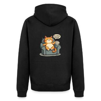 CAT DAD - Unisex Premium Organic Zip Hoodie - black - Back - Nico (187cm)