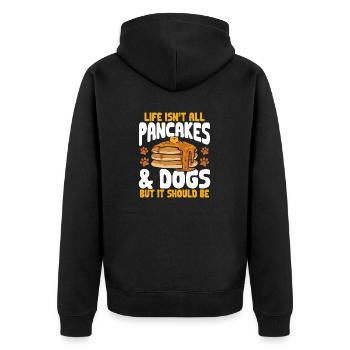 Crêpes Petit-déjeuner Crêpes - Veste à capuche bio Premium Unisexe - noir - Dos - Nico (187cm)