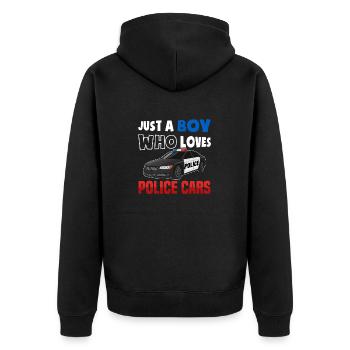 Voiture de police Policiers - Veste à capuche bio Premium Unisexe - noir - Dos - Nico (187cm)