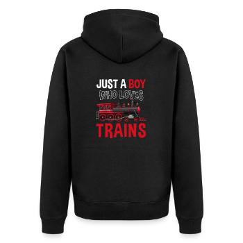 Train à vapeur Conducteur de train Locomotive Train - Veste à capuche bio Premium Unisexe - noir - Dos - Nico (187cm)
