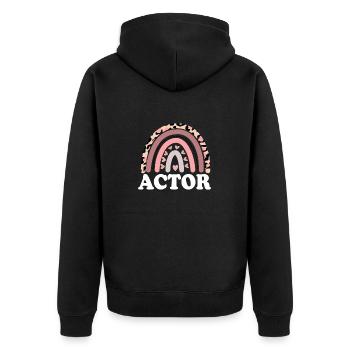 Actor Performing Art Boho Rainbow Movie Actor - Unisex Premium Organic Zip Hoodie - black - Back - Nico (187cm)
