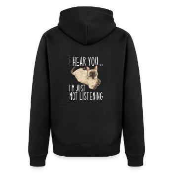 Siamese Cat Siamese Cat - Unisex Premium Organic Zip Hoodie - black - Back - Nico (187cm)