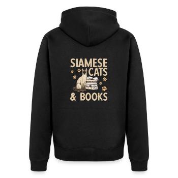 Siamese Cat Siamese Cat - Unisex Premium Organic Zip Hoodie - black - Back - Nico (187cm)