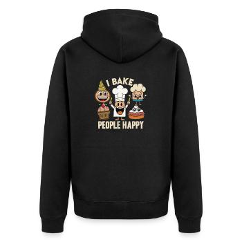 Bake the world a better place - Unisex Premium Organic Zip Hoodie - black - Back - Nico (187cm)