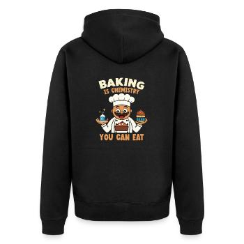 Bake the world a better place - Unisex Premium Organic Zip Hoodie - black - Back - Nico (187cm)
