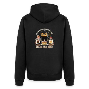 Bake the world a better place - Unisex Premium Organic Zip Hoodie - black - Back - Nico (187cm)