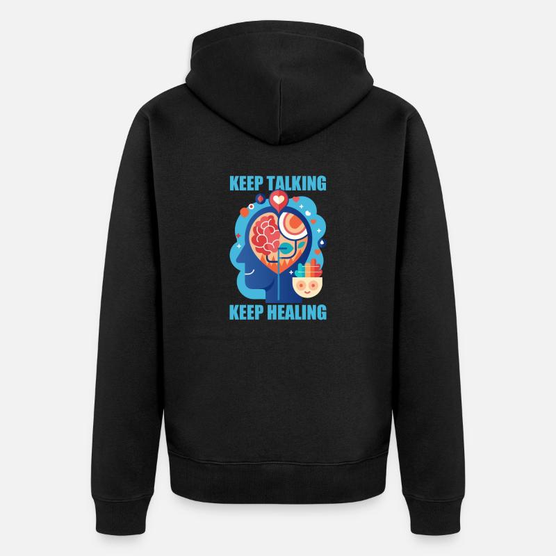 Depression Hilfe - Mental Breakdown - Unisex Premium Bio Zip Hoodie - Schwarz