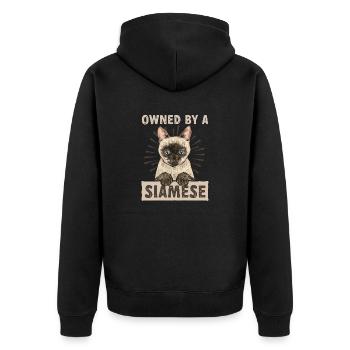 Siamese Cat Siamese Cat - Unisex Premium Organic Zip Hoodie - black - Back - Nico (187cm)