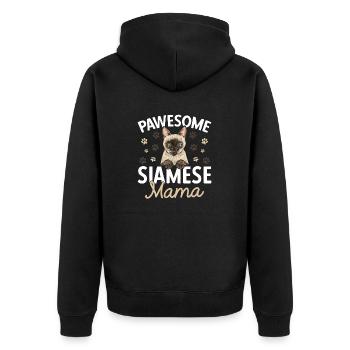 Siamese Cat Siamese Cat - Unisex Premium Organic Zip Hoodie - black - Back - Nico (187cm)