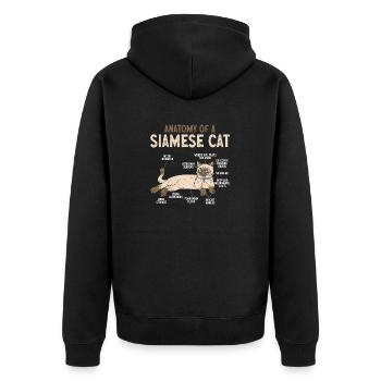 Siamese Cat Siamese Cat - Unisex Premium Organic Zip Hoodie - black - Back - Nico (187cm)