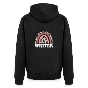 Lustiger Schriftsteller Filmemachen Schriftsteller Boho Rainbow - Unisex Premium Bio Zip Hoodie - Schwarz - Hinten - Nico (187cm)
