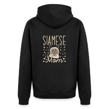 Siamese Cat Siamese Cat - Unisex Premium Organic Zip Hoodie - black - Back - Nico (187cm)