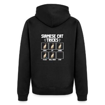 Siamese Cat Siamese Cat - Unisex Premium Organic Zip Hoodie - black - Back - Nico (187cm)