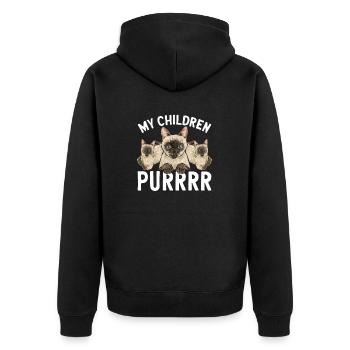 Siamese Cat Siamese Cat - Unisex Premium Organic Zip Hoodie - black - Back - Nico (187cm)