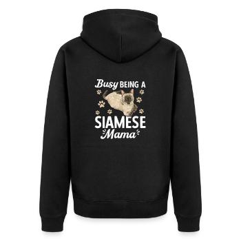Siamese Cat Siamese Cat - Unisex Premium Organic Zip Hoodie - black - Back - Nico (187cm)