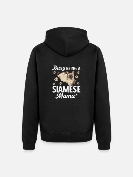 Siamese Cat Siamese Cat - Unisex Premium Organic Zip Hoodie - black
