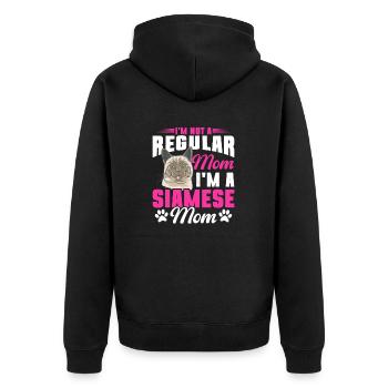 Siamese Cat Siamese Cat - Unisex Premium Organic Zip Hoodie - black - Back - Nico (187cm)