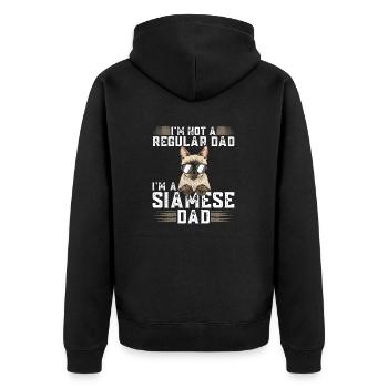 Siamkatze Katze Siamese - Unisex Premium Bio Zip Hoodie - Schwarz - Hinten - Nico (187cm)