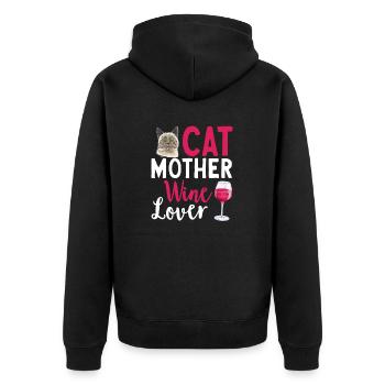 Siamese Cat Siamese Cat - Unisex Premium Organic Zip Hoodie - black - Back - Nico (187cm)