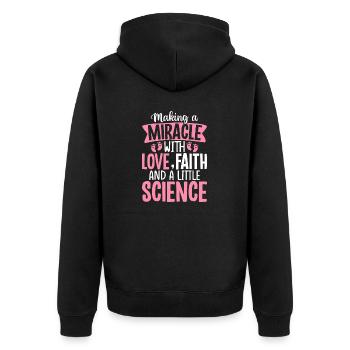 Ein Wunder mit Liebe IVF Lustig In Vitro - Unisex Premium Bio Zip Hoodie - Schwarz - Hinten - Nico (187cm)