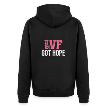 IVF Got Hope Funny Infertility IVF Mom Egg - Unisex Premium Organic Zip Hoodie - black - Back - Nico (187cm)