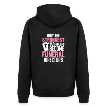 Bestattungsunternehmer Lustige Einbalsamierung Beerdigung - Unisex Premium Bio Zip Hoodie - Schwarz - Hinten - Nico (187cm)
