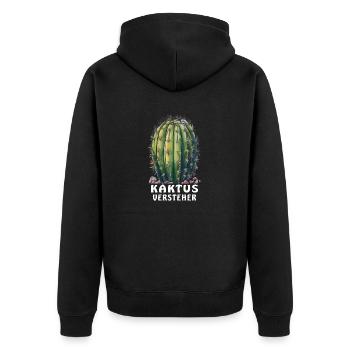 CACTUS UNDERSTANDER - Unisex Premium Organic Zip Hoodie - black - Back - Nico (187cm)