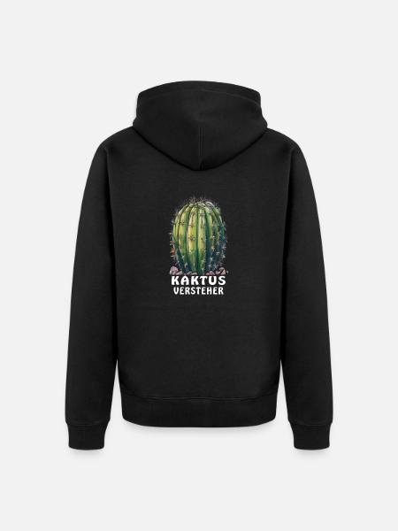 CACTUS UNDERSTANDER - Unisex Premium Organic Zip Hoodie - black