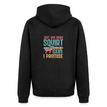Just One More Squirt Gun I Promise Water Fun Squir - Unisex Premium Organic Zip Hoodie - black - Back - Nico (187cm)